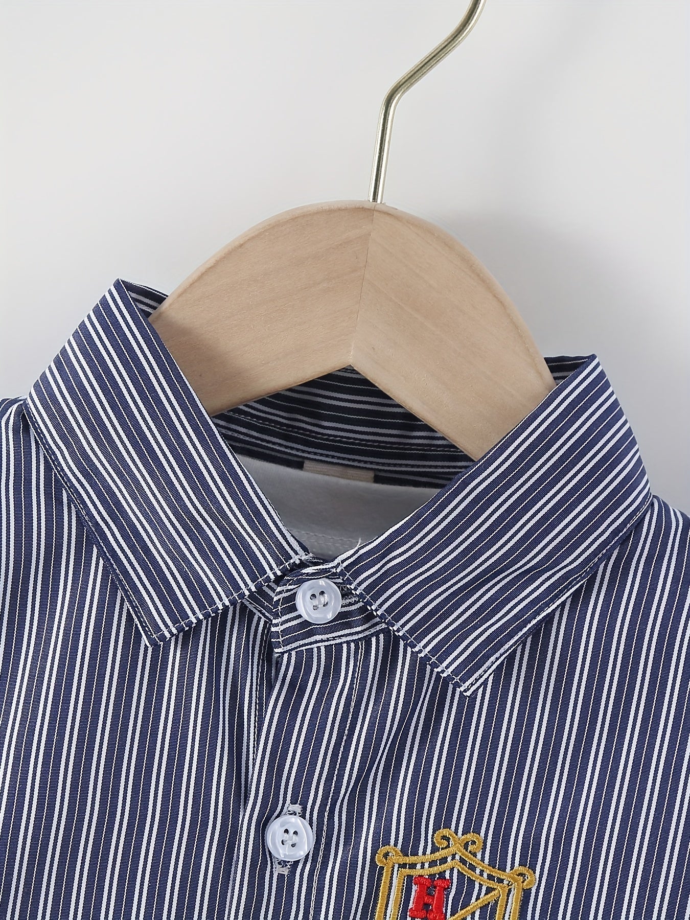 Boys Striped Casual Short Sleeve Lapel Shirt for Summer