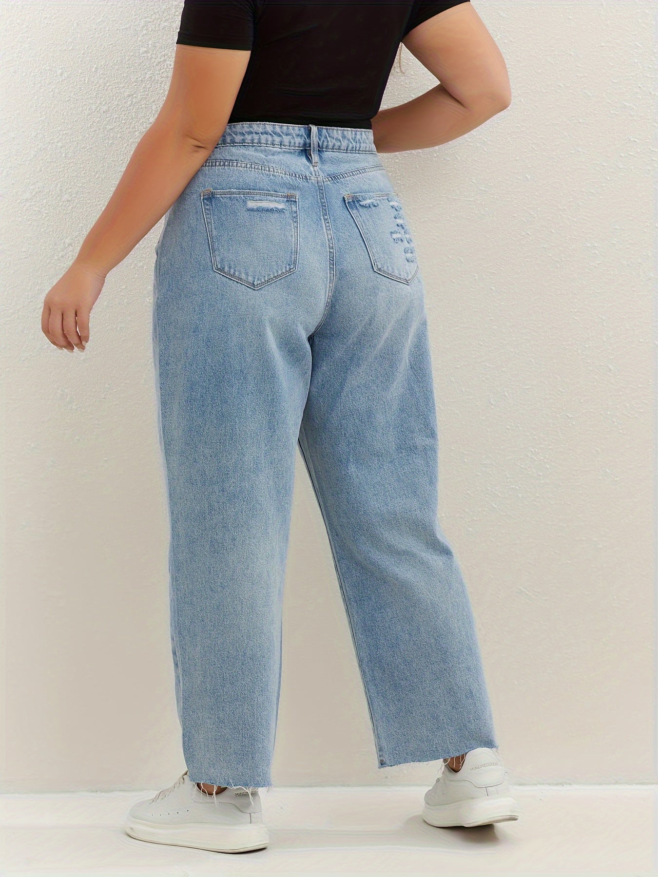 Women's Plus High Rise Wide Leg Jeans