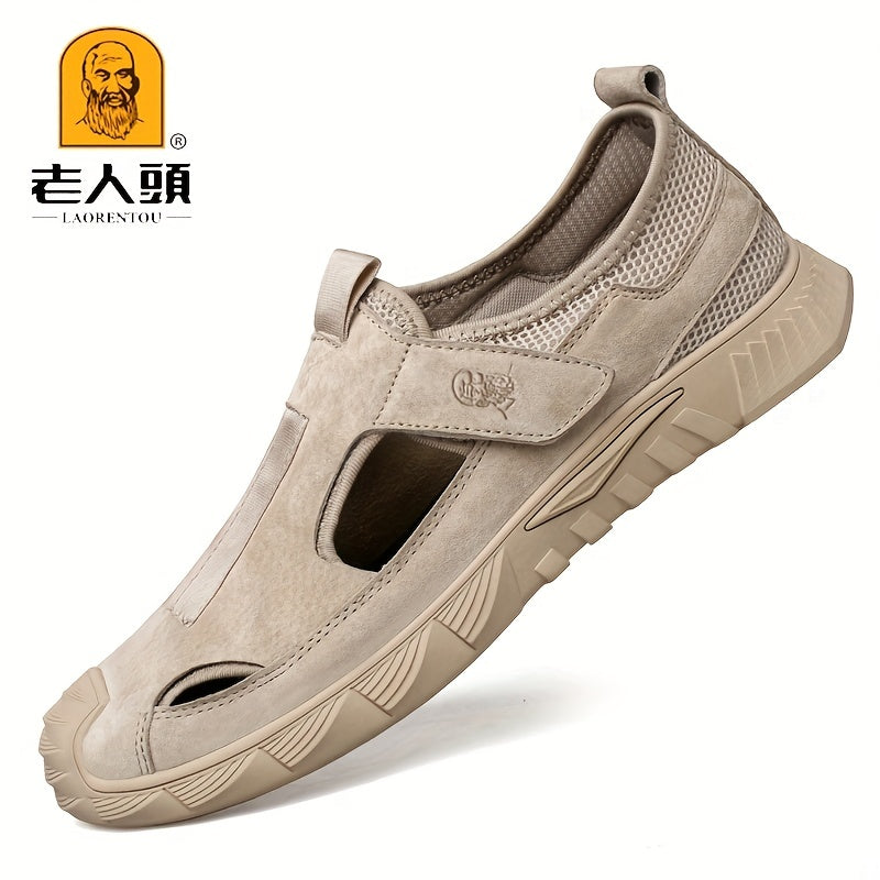 Men's Leather Breathable Hollow Out Sneakers Outdoor Hiking Shoes