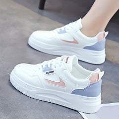 Stylish Lace Up Sport Shoes Block Skate Low Top Sneakers