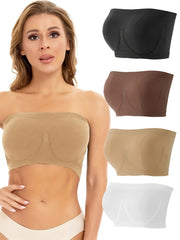 4pcs Bandeau Bras Stretch Everyday Bra Women's Lingerie