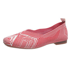 Geometric Pattern Slip on Flat Shoes Ultra Light Soft Sole Women's Ballet Shoes