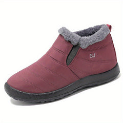 Women's Thermal Slip On Snow Boots Plush Flat Short Boots