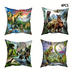 4PCS Dinosaur Pattern Pillow Covers for Home Decoration
