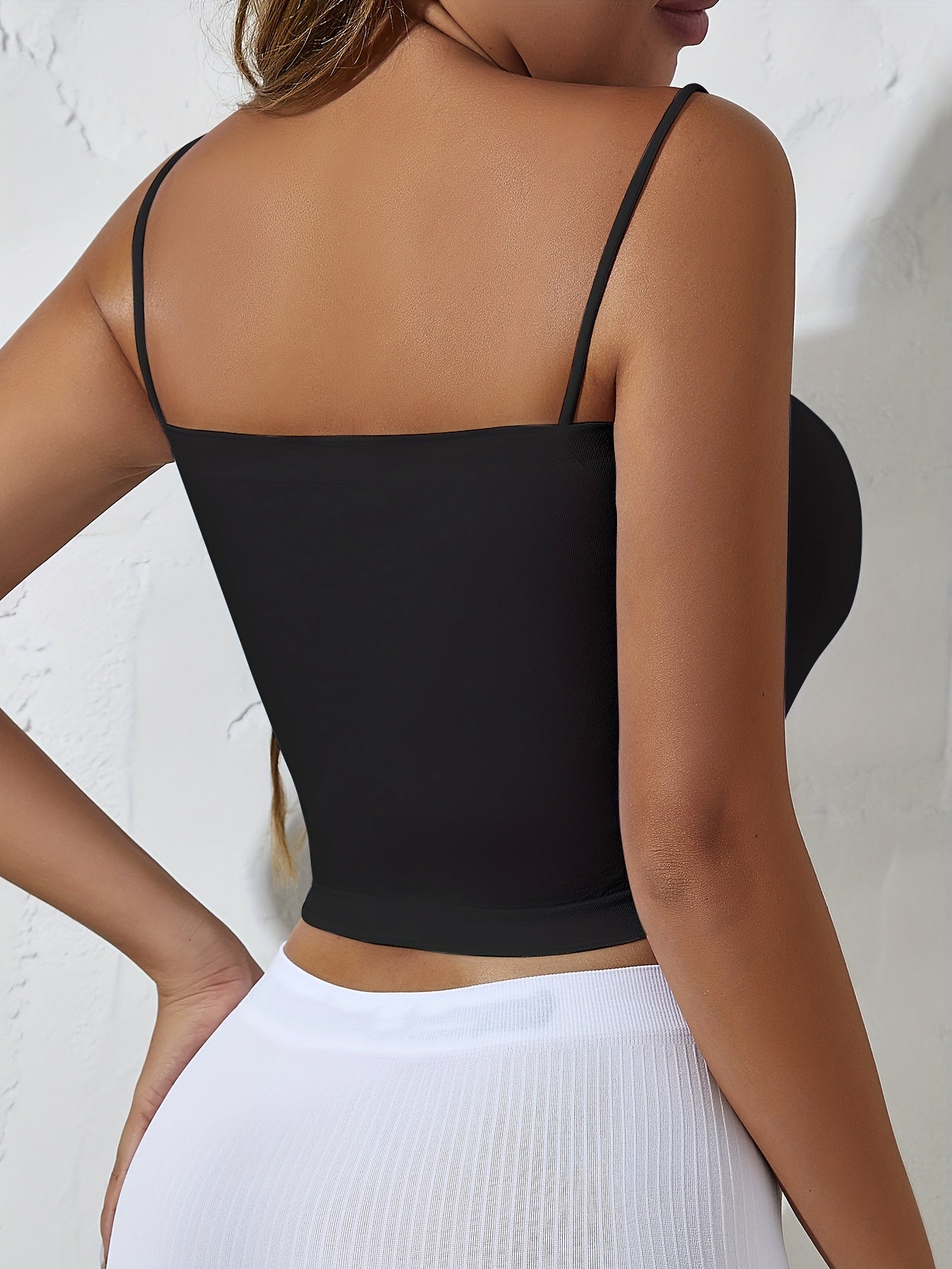 3pcs Solid Cami Tops Spaghetti Strap Women's Lingerie