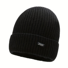 Winter Solid Plus Velvet Warm Knitted Hat For Autumn And Winter
