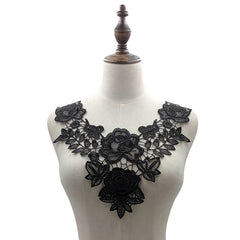 3D Hollow Lace Fabric Dress Applique Lace Neckline Sewing Trims DIY Lace Col
