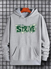Men's Strive Print Hoodie Casual Drawstring Hooded Sweatshirt