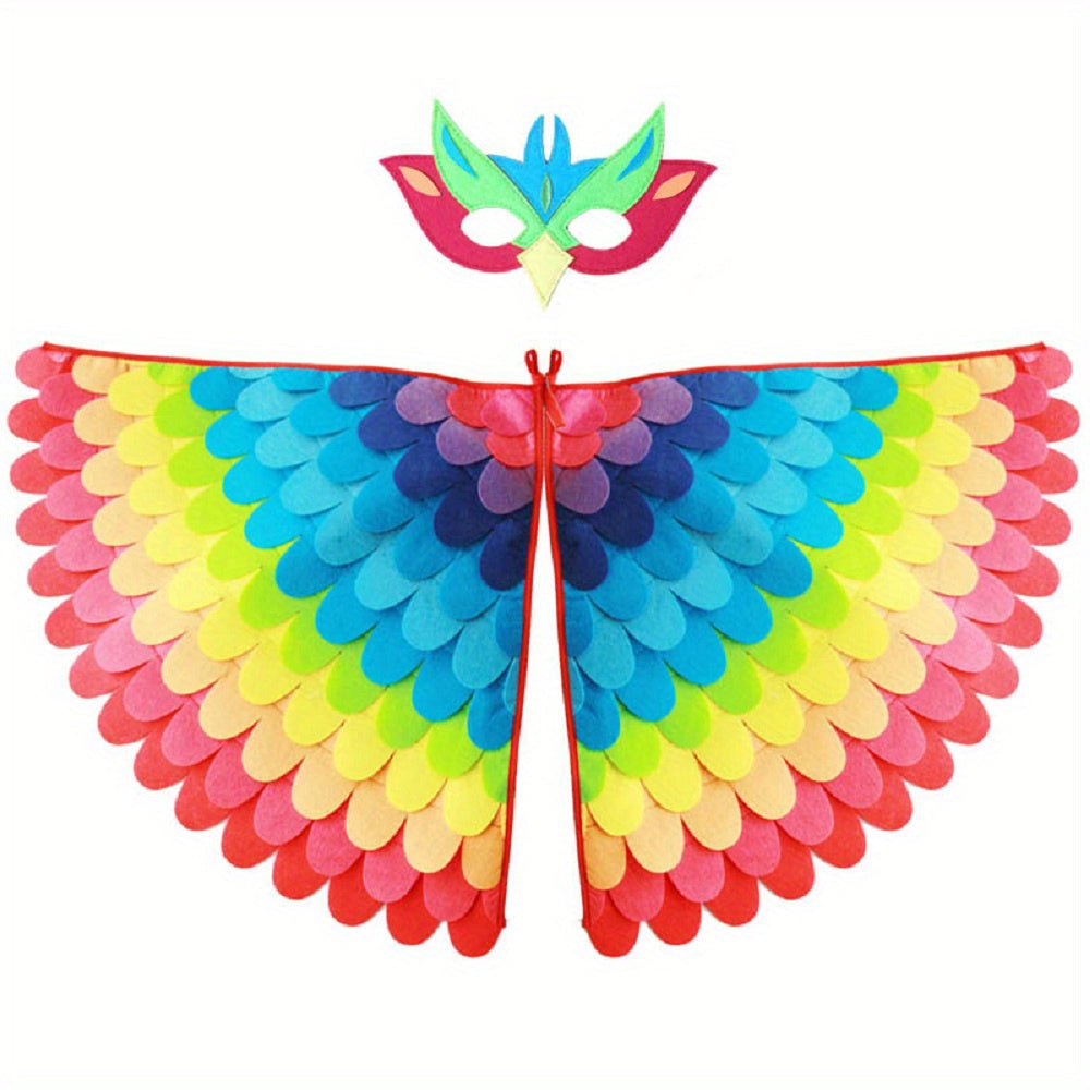 Kids Bird Wings Cape Mask Set for Cosplay Performance Props