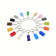 16pcs Building Blocks Keychain Funny Key Ring Purse Bag Backpack Car Charm