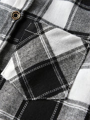 Baby Plaid Shirts Long Sleeve Button Down Blouse Tops For Boys And Girls