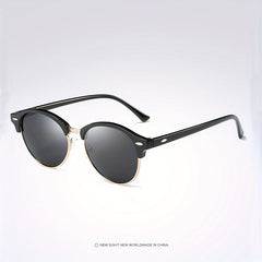 Round Sunglasses No Frame UV400 Polarized Classic