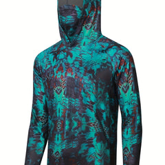 Men's UPF 50 Sun Protection Hooded Shirt Active Vintage Graphic