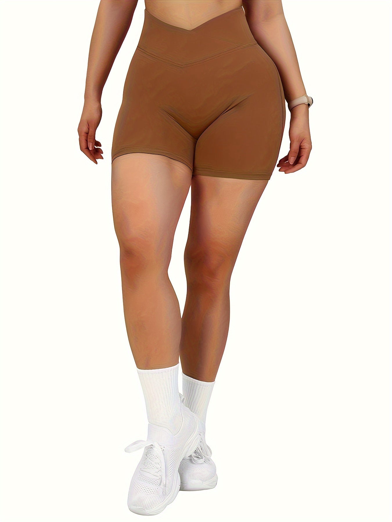 V Cut Waist Seamless Yoga Shorts Slim Fit