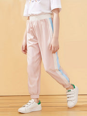 Toddler Girls Block Sweatpants Elastic Waist Casual Sport Jogger Pants