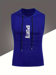Men's Casual Hooded Tank Top for Fitness Running