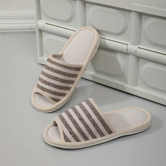 Men's Open Toe Striped House Slippers Cozy Anti-Skid Shoes