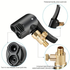 2x Universal Tire Inflation Clamp Quick Connect Hose For Car