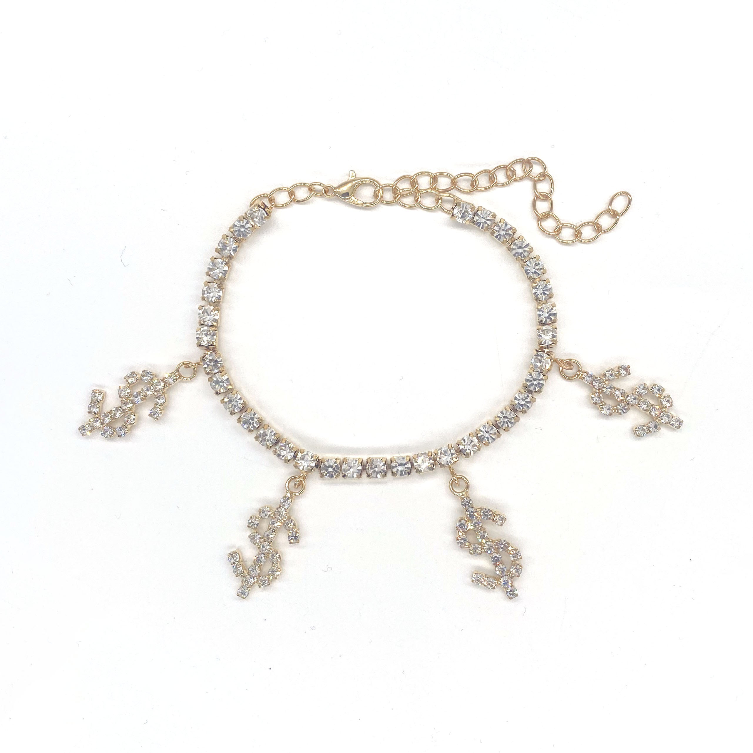 Butterfly Rhinestone Tennis Anklet, Summer Style Foot Jewelry