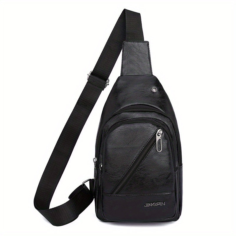 Vintage Layer Chest Bag Retro PU Crossbody Bag Sling Bag