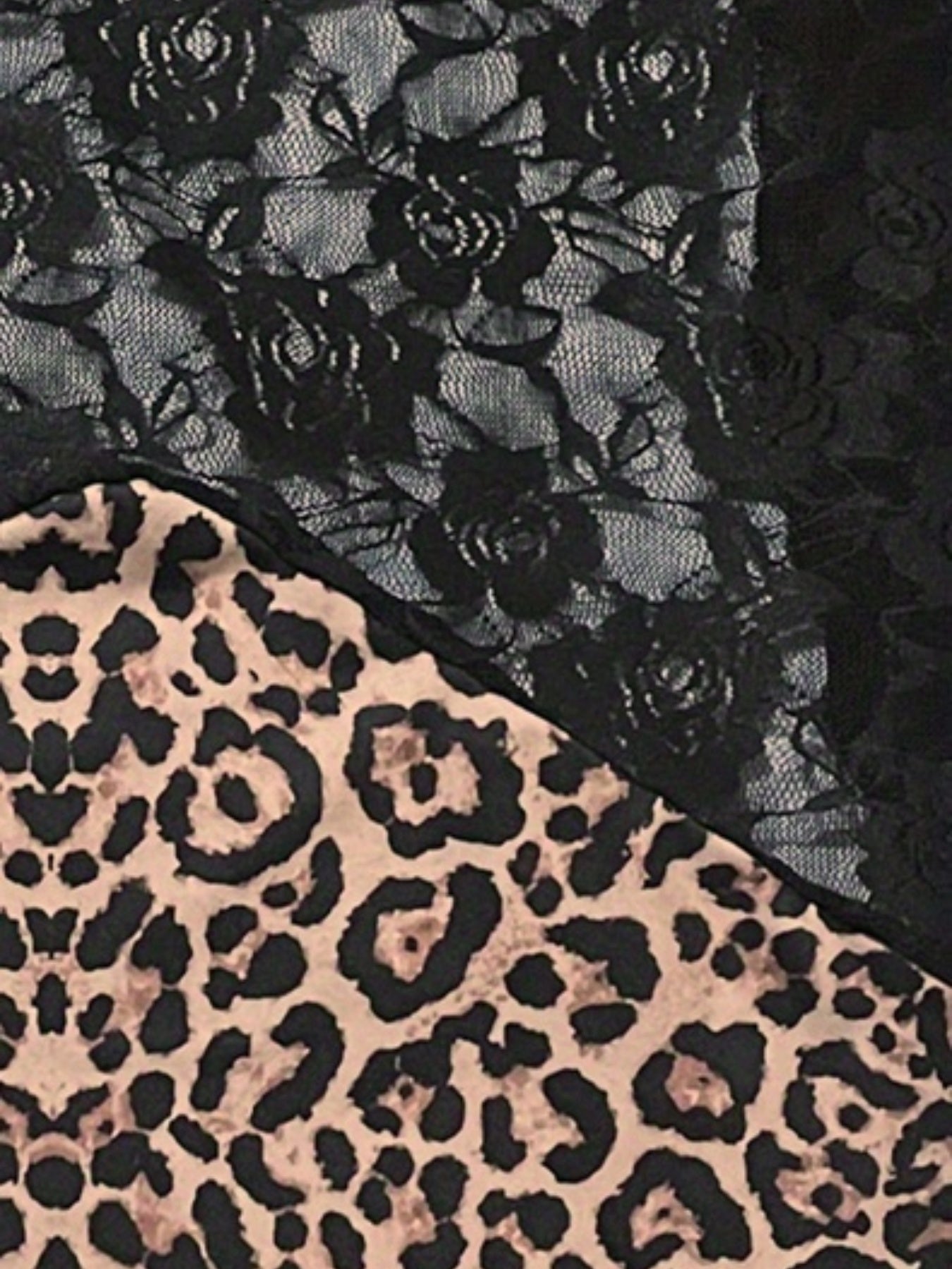 Leopard Lace Nightdress Deep V Backless Sleep Dress