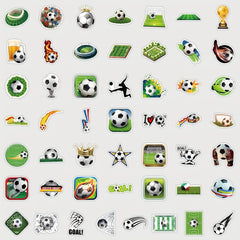 50pcs Soccer Theme Stickers Football Vinyl Decals for Water Bottles Laptops
