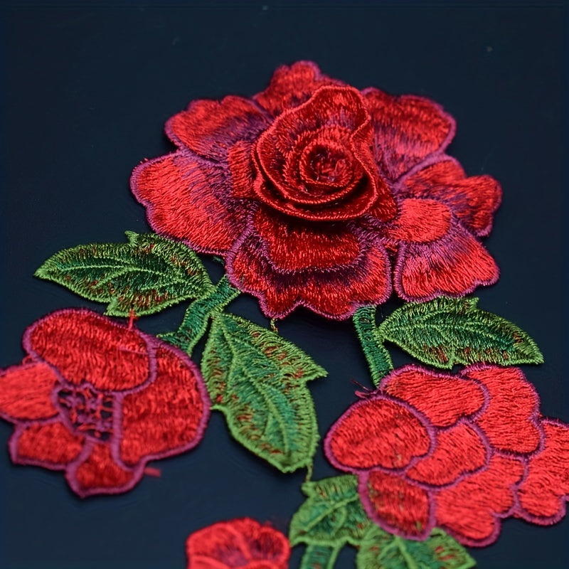 2pcs Ethnic Style Flower Embroidery Applique Patches For Skirt Sew On Clothing