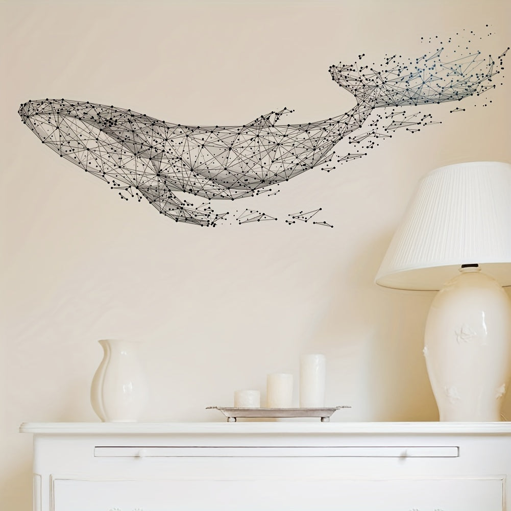 Whale Wall Sticker Geometric Pattern Modern Background Wallpaper