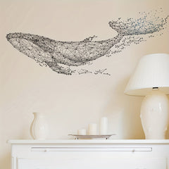 Whale Wall Sticker Geometric Pattern Modern Background Wallpaper