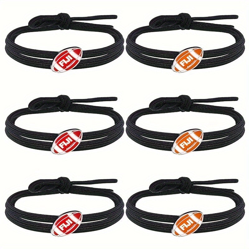 12 Pcs Rugby Decor Handwoven Bracelets Sporty Rope Wristbands
