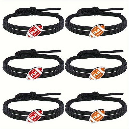 12 Pcs Rugby Decor Handwoven Bracelets Sporty Rope Wristbands