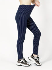 Striped Skinny Stretchy Leggings High Waist Leggings Women's Clothing