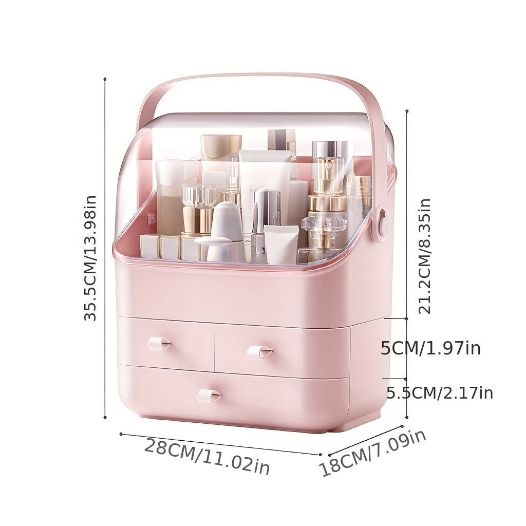Makeup Organizer Waterproof Cosmetics Storage Portable Handle Skincare Holder