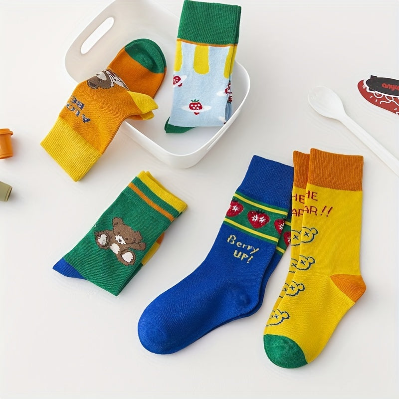 5 Pairs Children s Socks Girls Casual Sports Socks Letters Print Street Style