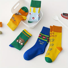 5 Pairs Children s Socks Girls Casual Sports Socks Letters Print Street Style