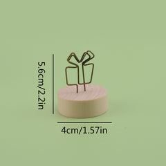 2pcs Retro Log Sticky Note Clip Photo Folder