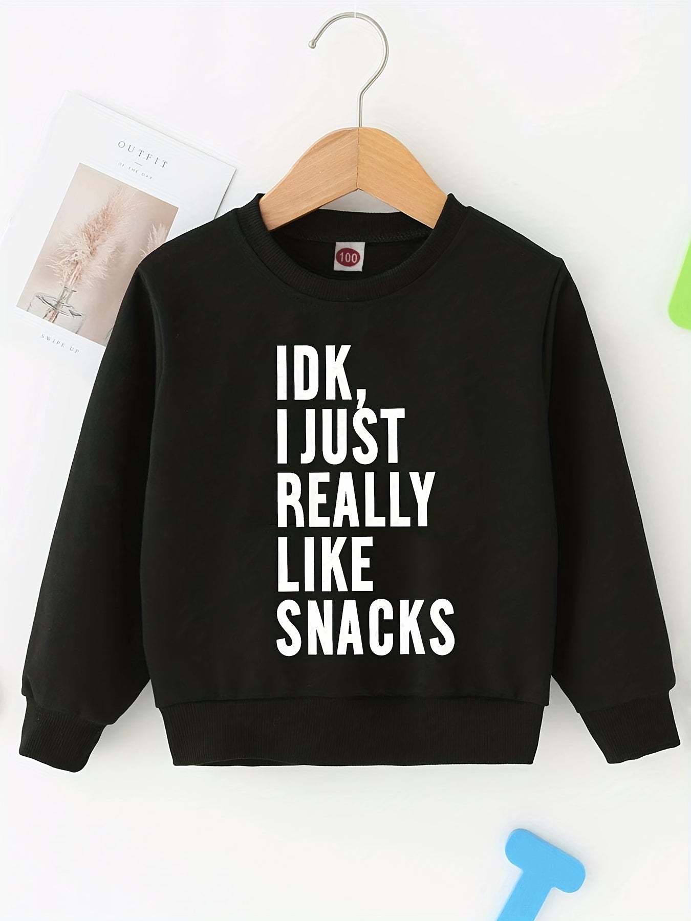 I LIKE SNACKS Boys Hooded Sweatshirt Spring Fall Kids Clothing
