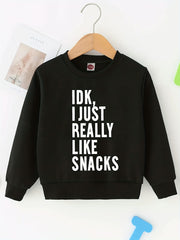 I LIKE SNACKS Boys Hooded Sweatshirt Spring Fall Kids Clothing