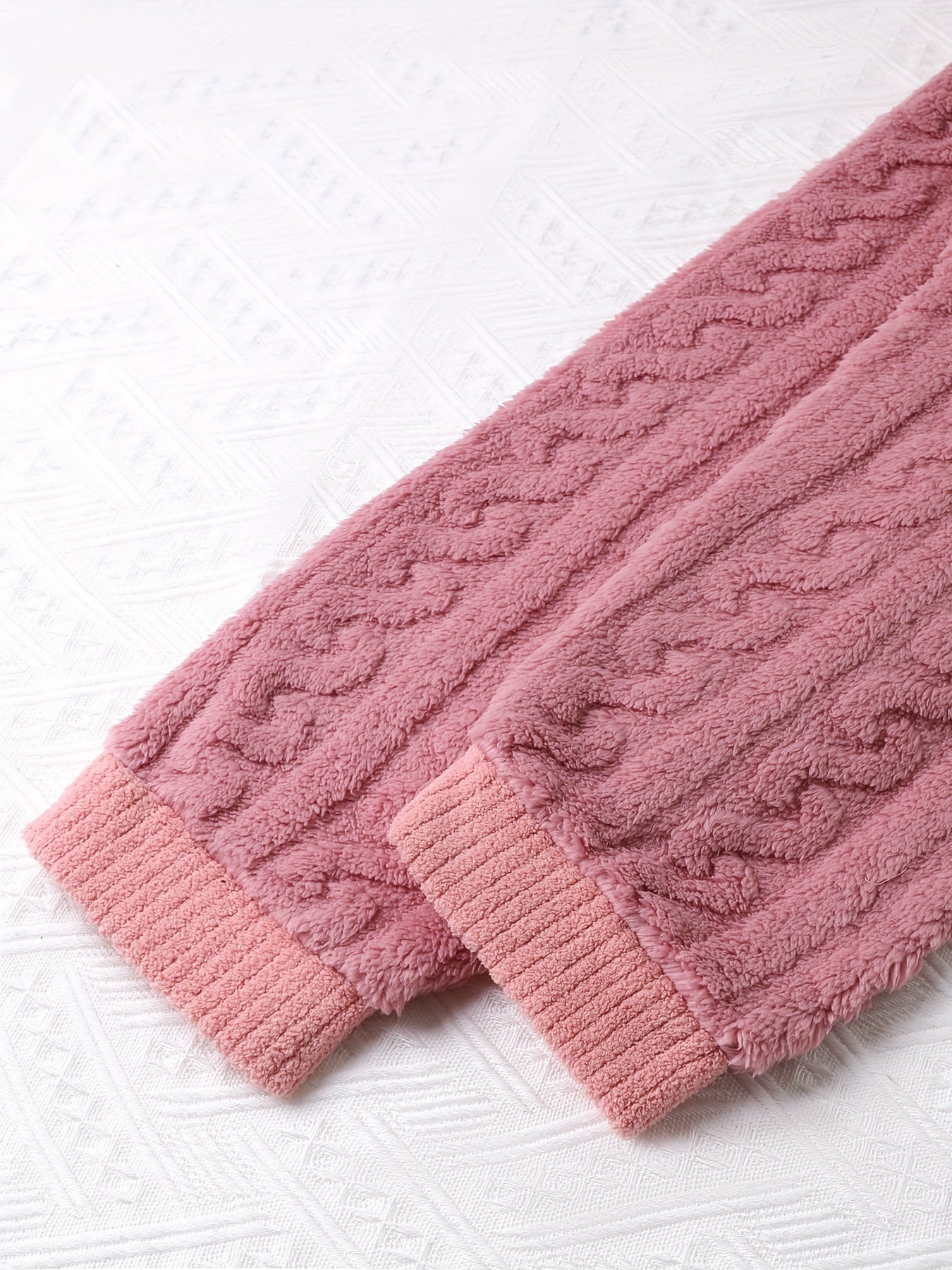 Soft Fuzzy Sleep Bottoms with Elastic Waistband Women's Loungewear