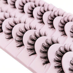 10 Pairs D Curl Anime Lashes Natural Fluffy Cosplay False Eyelashes