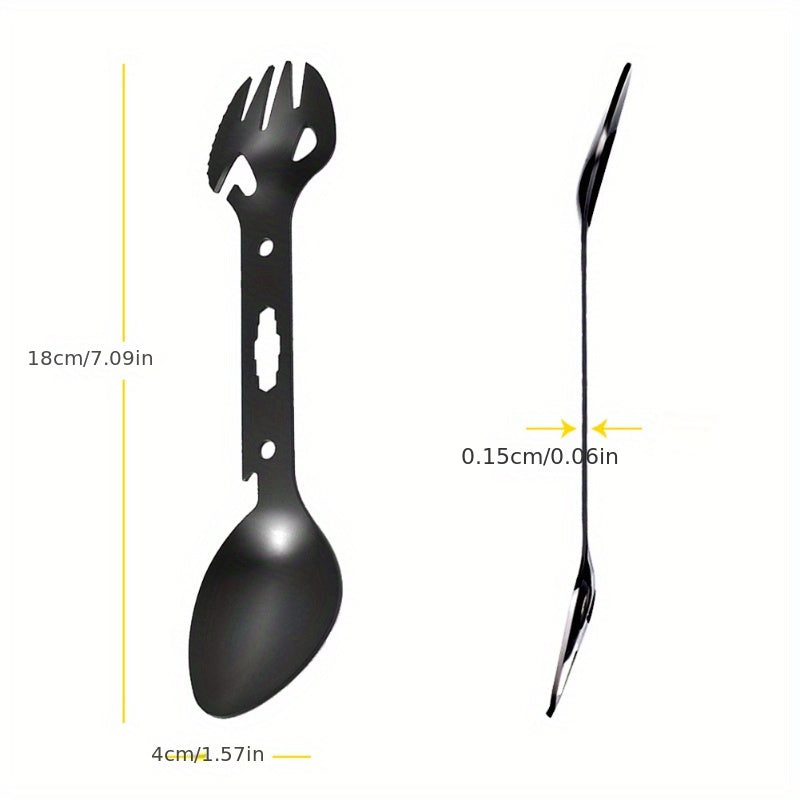 Outdoor Picnic Camping Tool Stainless Steel Tableware Fork Spoon Wrench