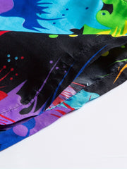 Colorful Paint Splash Print Shorts Casual Summer Pool Beach Shorts