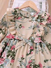 Flower Print Long Sleeve Dress