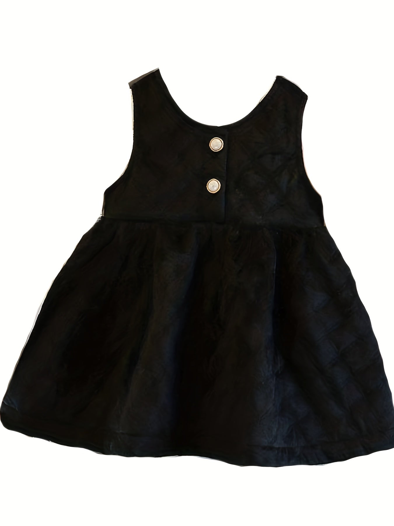 Sleeveless Winter Dress For Toddler Girls Button Collar Tank Dress