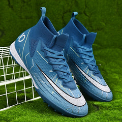 Men's High Top Turf Football Boots Anti skid Outdoor Soccer Cleats