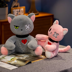 Creepy Cat Plush Spooky Gothic Stuffed Animal Horror Cat Doll