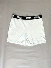2 Packs Letter Tape Shorts Casual Biker Shorts for Women