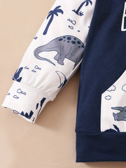 Boys BIG BROTHER Dinosaur Print Hooded Sweatshirt Set