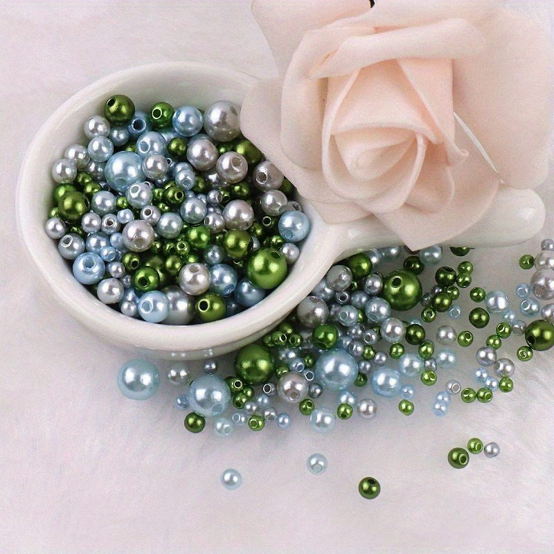 150pcs Mixed 3 8mm Double Hole Pearl Plastic Clothing DIY Accessories