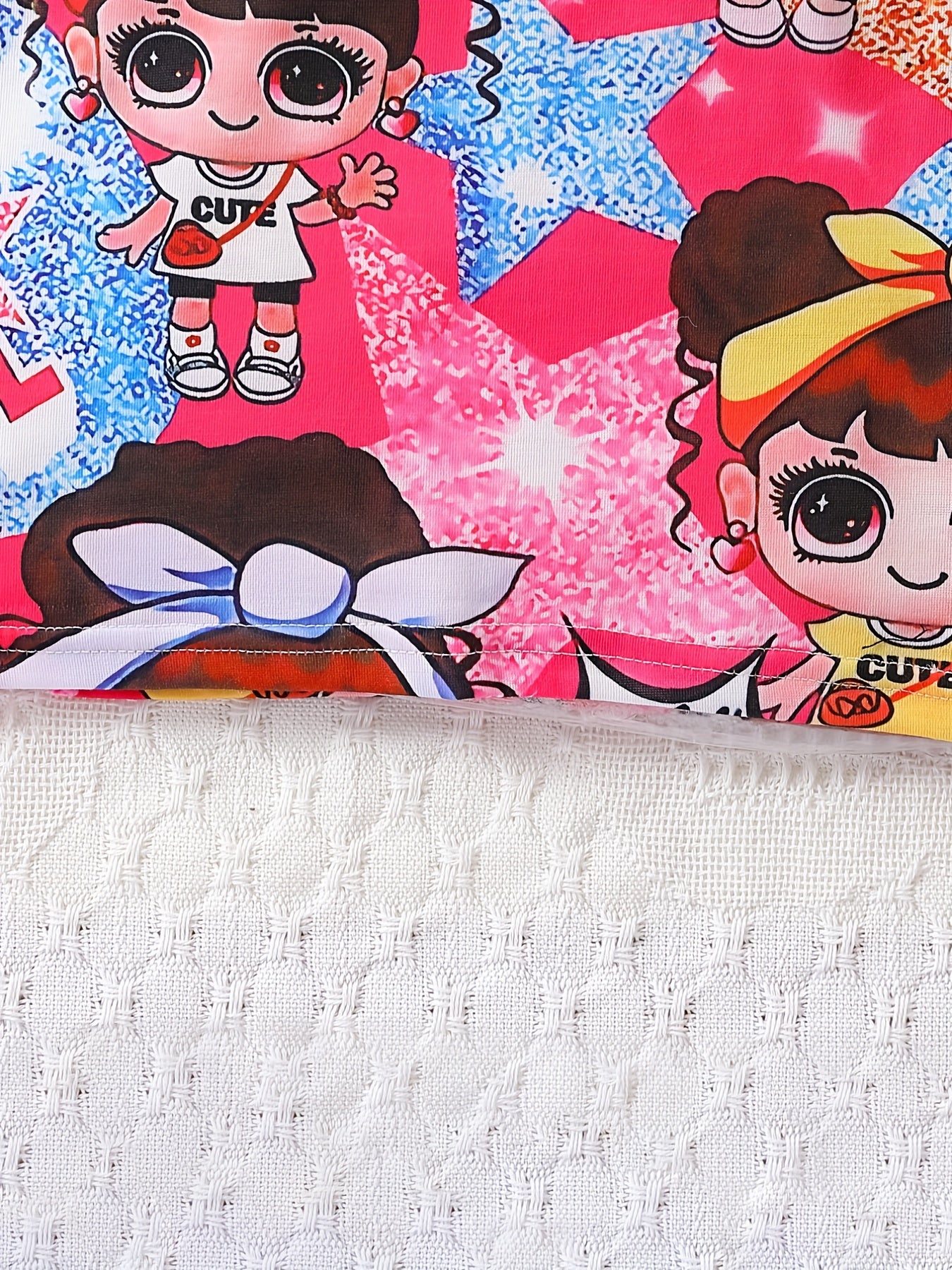 Toddler Girls Dress ''Cartoon Girl'' Graphic Short Sleeve Casual T Shirt Dress